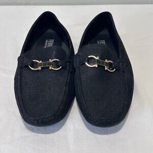 Terroni Italian mens black loafers with metal detail size 12 Comfort Dress